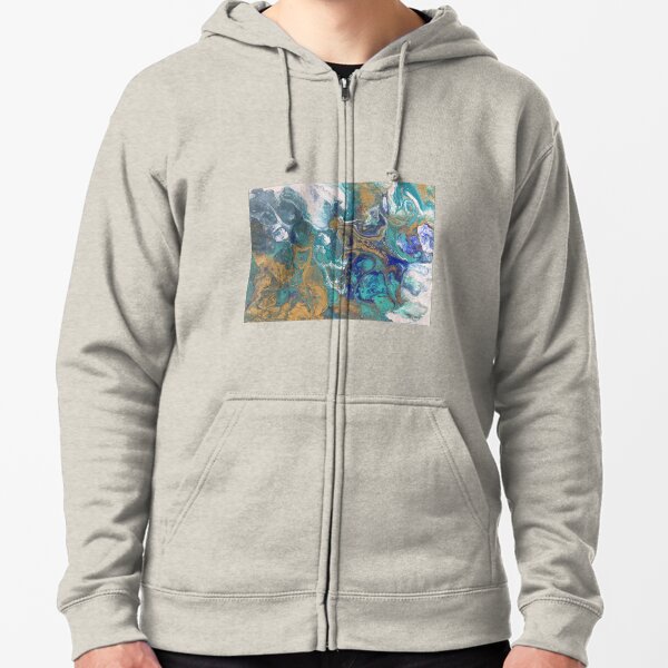 Acrylic Pour Art Zipped Hoodie
