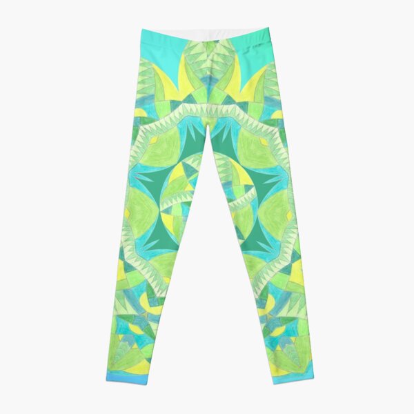 Grasshopper Katydid Leaves and Fauna Fall Into Winter Collection by Green Bee Mee Leggings