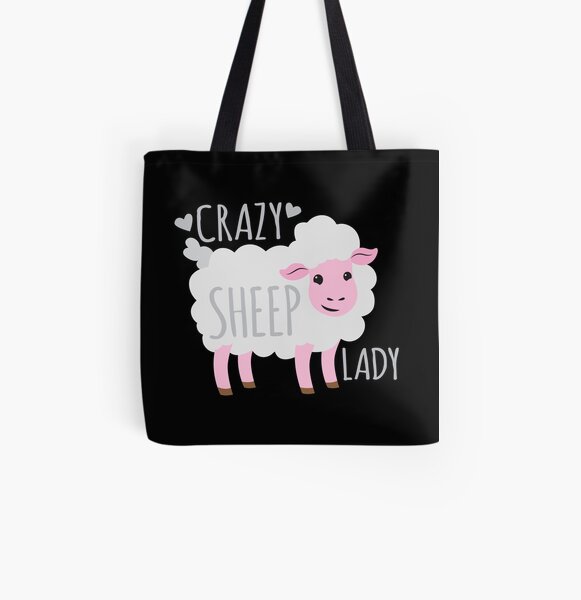 Crazy Sheep Lady All Over Print Tote Bag