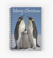Emperor Penguins 1 - Merry Christmas Card Spiral Notebook