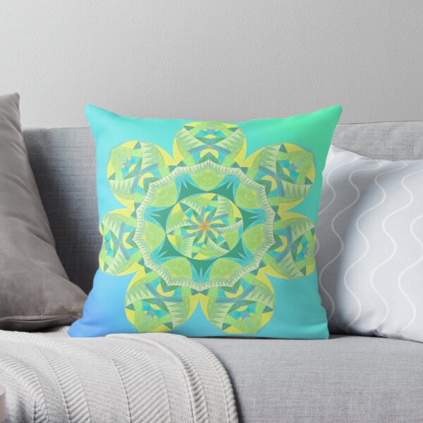 Grasshopper Katydid Leaves and Fauna Fall Into Winter Collection by Green Bee Mee Throw Pillow