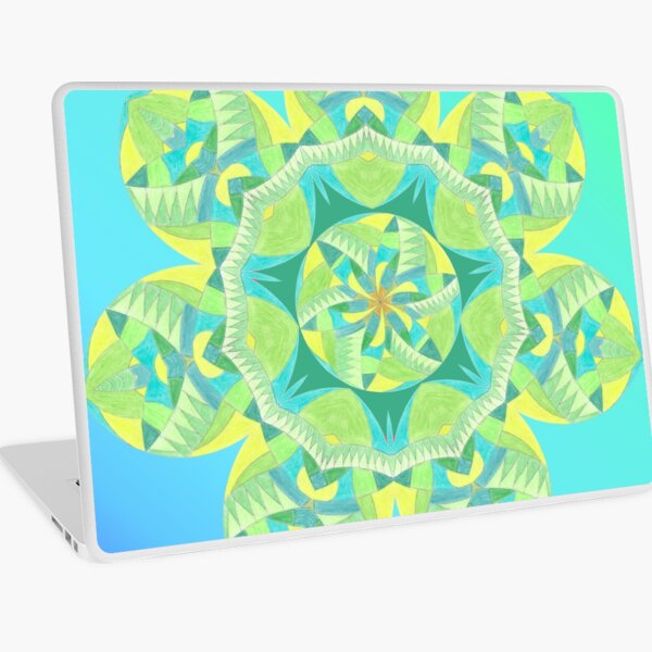 Grasshopper Katydid Leaves and Fauna Fall Into Winter Collection by Green Bee Mee Laptop Skin
