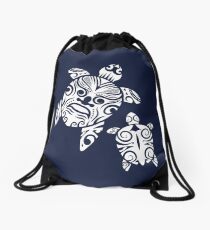 Dad and Me -Maori Turtle Papa and Baby - Gift Idea Drawstring Bag