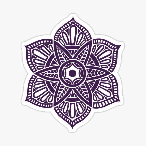 Floral Lotus Mandala - Purple Sticker