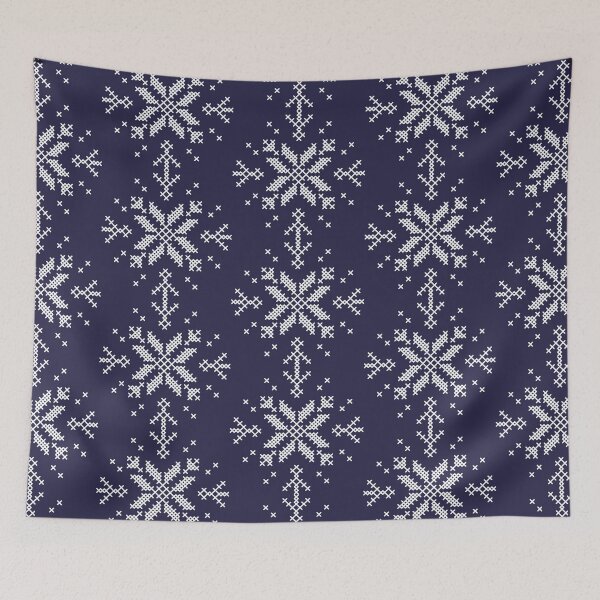 Item preview, Navy & White Cross Stitch Snowflake - Christmas designed and sold by Sophieswallows.