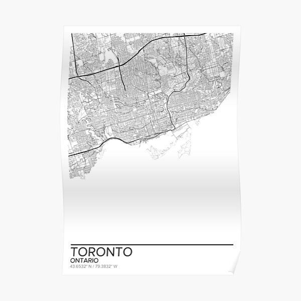 "Toronto map poster print wall art, Ontario gift, Home and Nursery