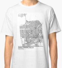 San Francisco map poster print wall art, California gift, Home and Nursery, Modern map decor for office, Map Art, Map Gifts Classic T-Shirt