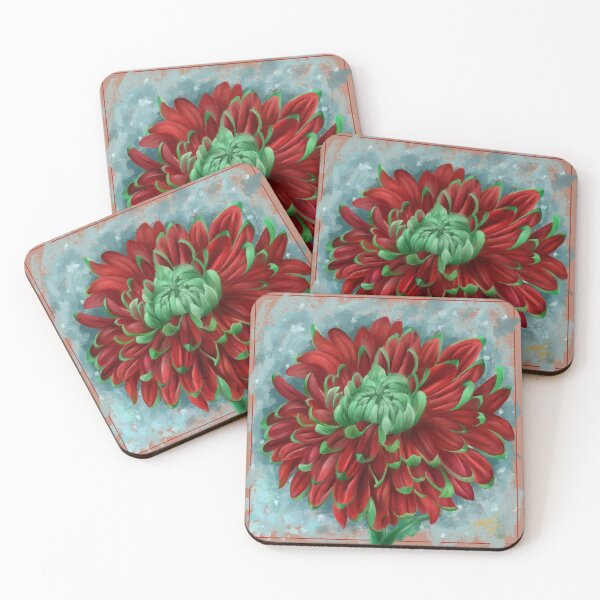 Item preview, December Winter Chrysanthemum designed and sold by brittsartvibes.