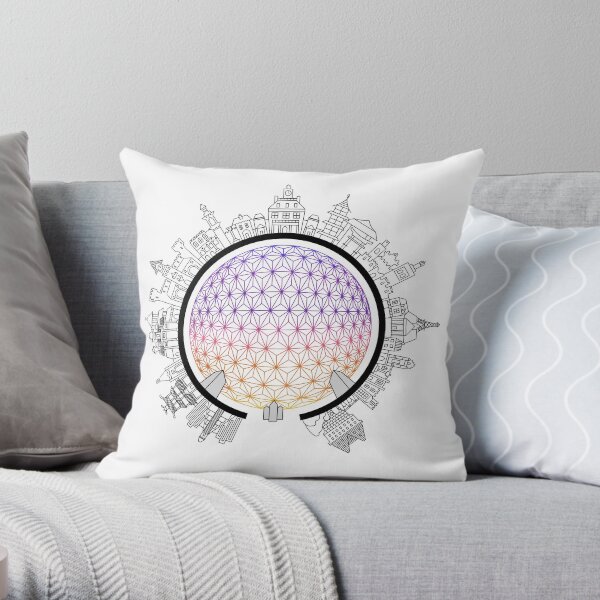 Epcot Around the World Throw Pillow