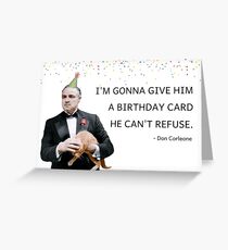 Don Corleone, der Pate, lustige Geburtstagskarte, Mafia-Geburtstagskarte, Ingwer Katze Geburtstagskarte, Zitate, Geschenke, Aufkleber. Meme Grußkarten Grußkarte