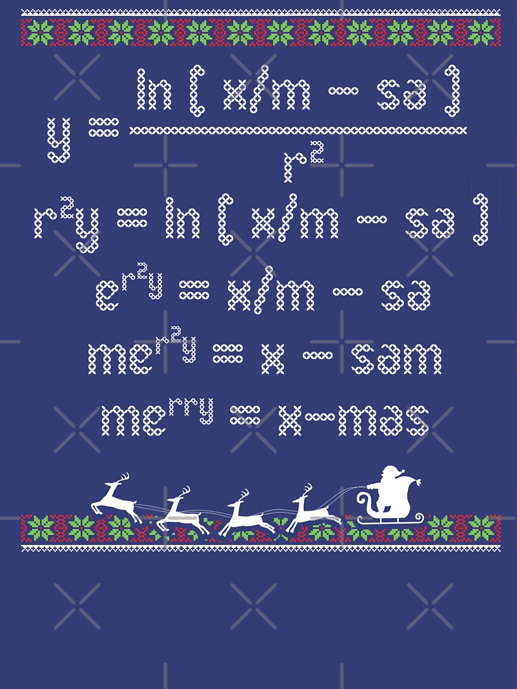 "Merry Christmas Math Equation Ugly Christmas" T-shirt by bethcentral