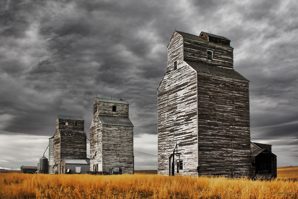 "Montana Grain Elevators" By James Larson | Redbubble