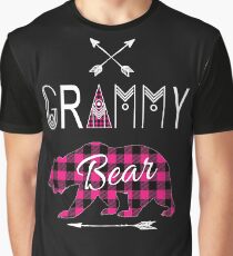 Grammy Bear Pink Buffalo Plaid Family Christmas Camping Gift Graphic T-Shirt