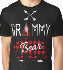 Grammy Bear Red Grammy Buffalo Plaid Family Christmas Camping Gift Graphic T-Shirt