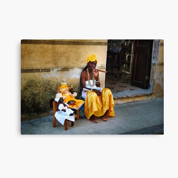 Cuban Santera Smoking Big Cigar Canvas Print