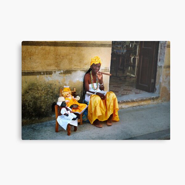 Cuban Santera Smoking Big Cigar Metal Print