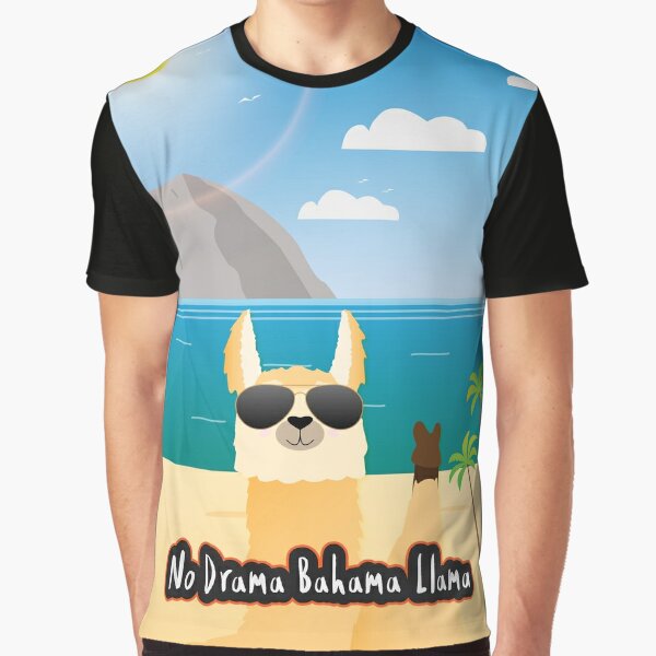 No Drama Bahama Llama Tropical Paradise Graphic T-Shirt