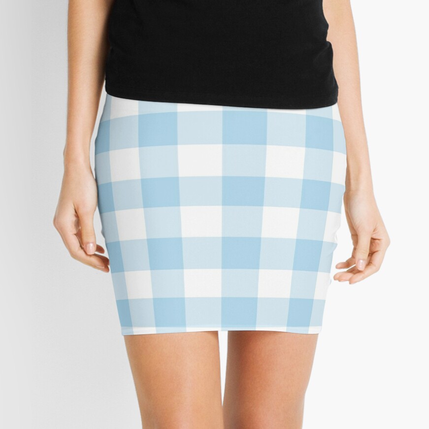 Baby blue hotsell plaid mini skirt