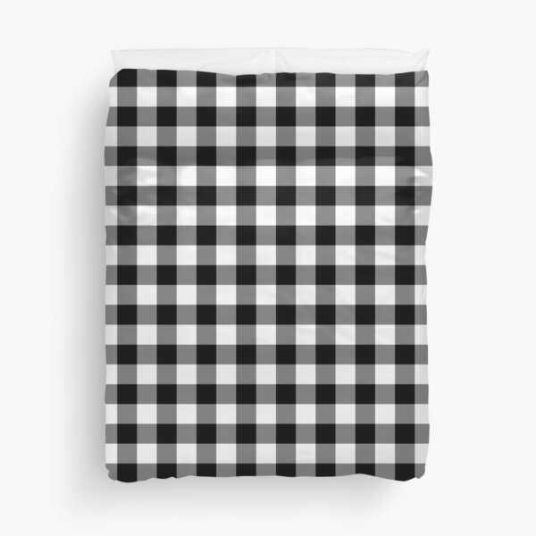 Black and White Gingham Checked Pattern Duvet Cover