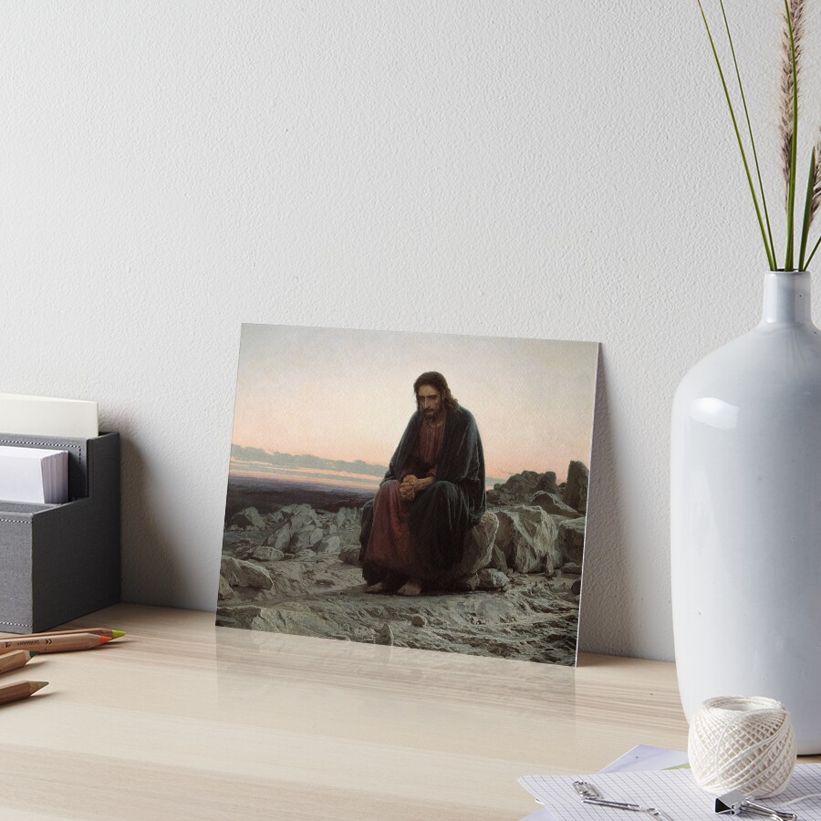 Christ in the Desert - Ivan Kramskoi Art Board Print