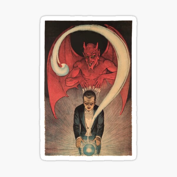 Item preview, Magician with the Devil, vintage poster designed and sold by monsterplanet.