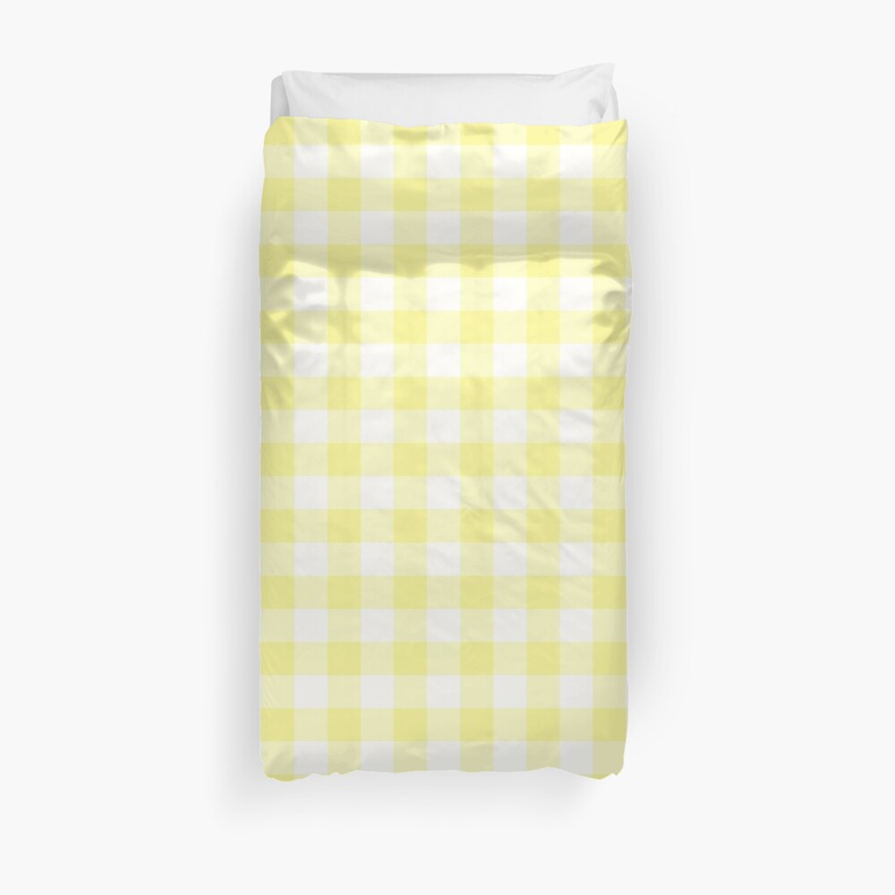 "Sunny Yellow Gingham Checked Pattern" Duvet Cover by Designedwithtlc