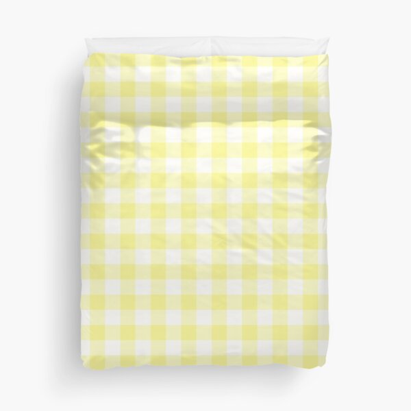 Sunny Yellow Gingham Checked Pattern Duvet Cover