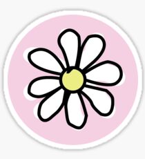 Pink Flower Circle Sticker