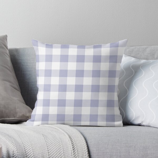Lavender and White Gingham Throw Pillow
