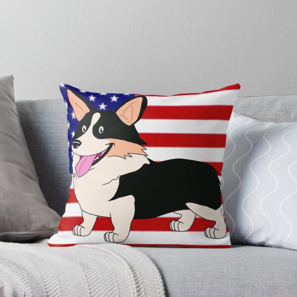 Item preview, Welsh Corgi with an American Flag designed and sold by RockCreek.