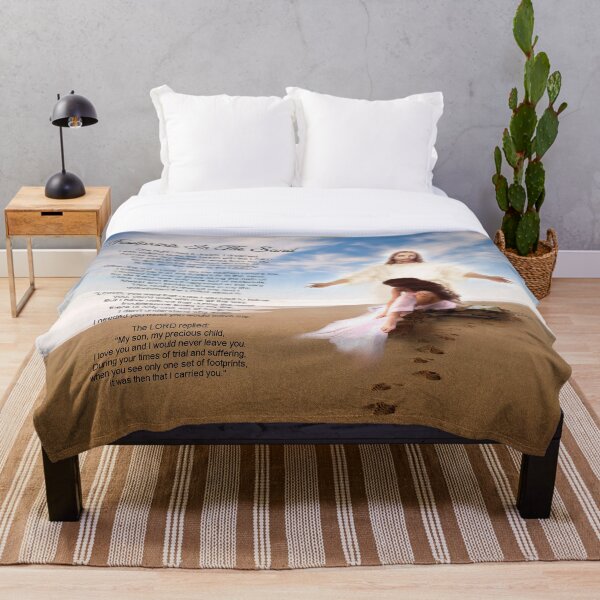 Footprints in the Sand Throw Blanket