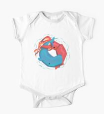 Whale vs Squid Short Sleeve Baby One-Piece