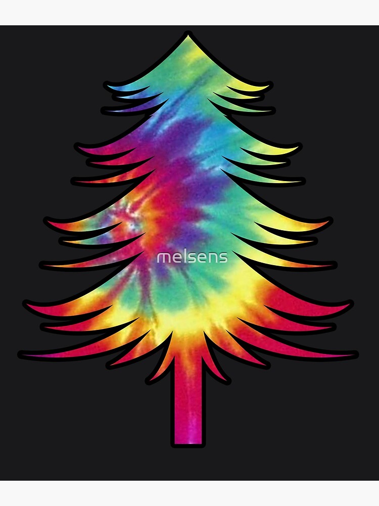 Tie Dye Christmas Tree Art  Colorful Tye Dye Design Photographic