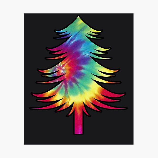 Tie Dye Christmas Tree Art  Colorful Tye Dye Design Photographic