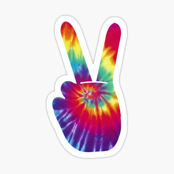 Peace Sign Hand Tie Dye Design Hippies Christmas V Arts Sticker For Sale By Melsens Redbubble 