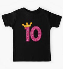 Happy Birthday Art, Girls 10th Party 10 Years Old Bday Kids Tee