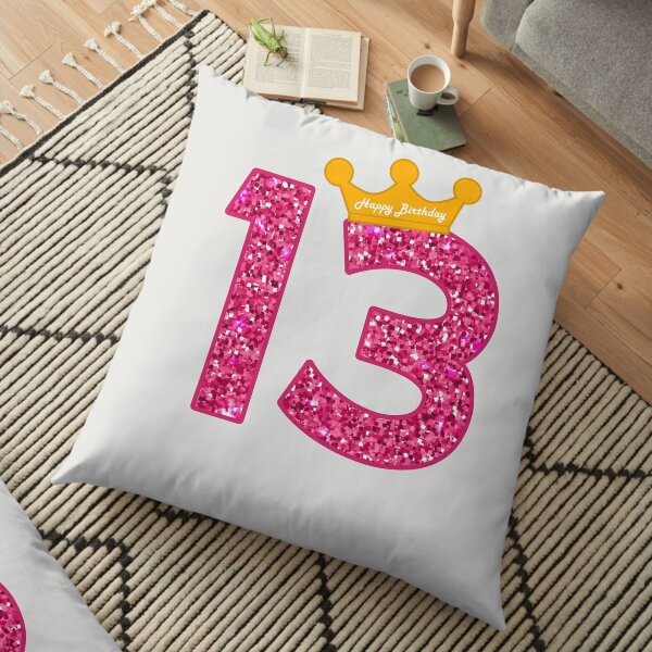 Birthday Junction 13th Birthday Leopard Boho Rainbow Thirteen Year Old Girl Throw Pillow Multicolor 18x18