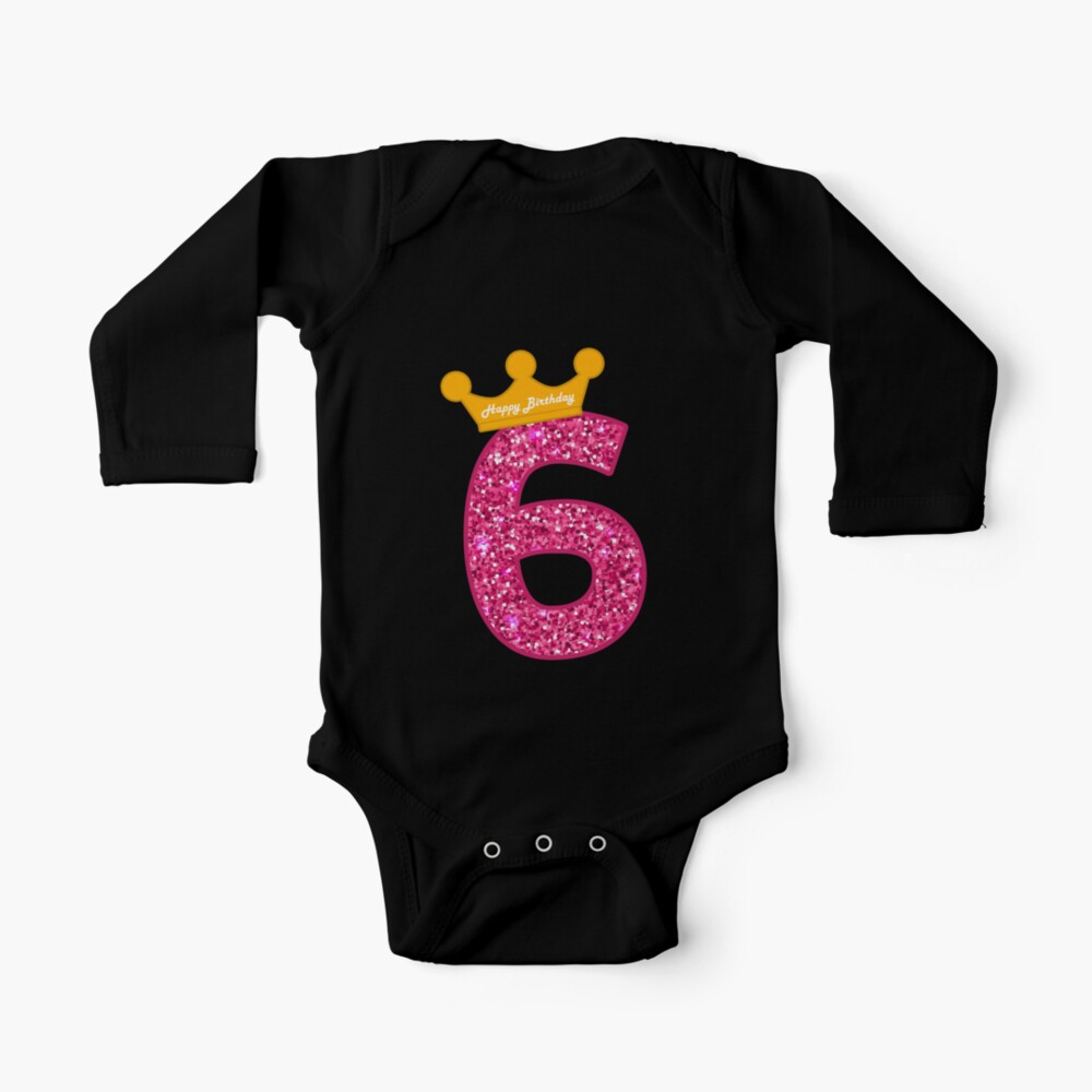 Happy Birthday Art Girls 6th Party 6 Years Old ay Baby One Piece By Melsens Redbubble