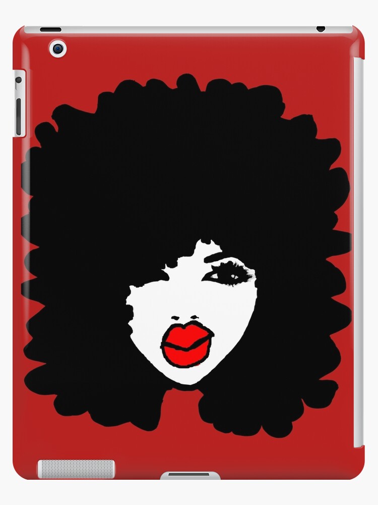 Funda y vinilo para iPad «Cabello Natural Afro Rizos Lápiz Labial Rojo  Maquillaje Reina» de EllenDaisyShop | Redbubble