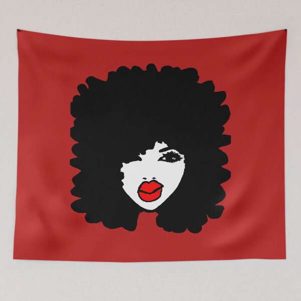 Item preview, Natural Hair Afro Curls Red Lipstick Makeup Queen designed and sold by EllenDaisyShop.