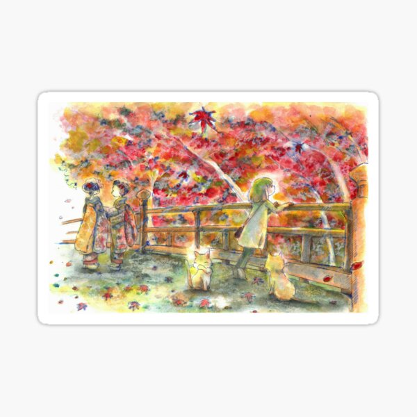 Autumn Leaves, Kyoto Sticker