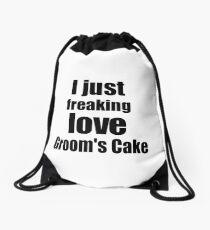Groom's Cake Lover Gift I Love Dessert Funny Foodie Drawstring Bag