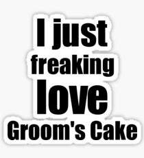 Groom's Cake Lover Gift I Love Dessert Funny Foodie Sticker