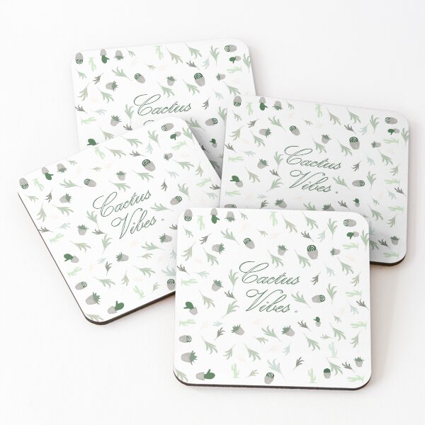 Item preview, Cacti Cactus Succulents Pattern white green cactus-leaves, tropical , desert decor art RedBubble designed and sold by PrintedDreams.