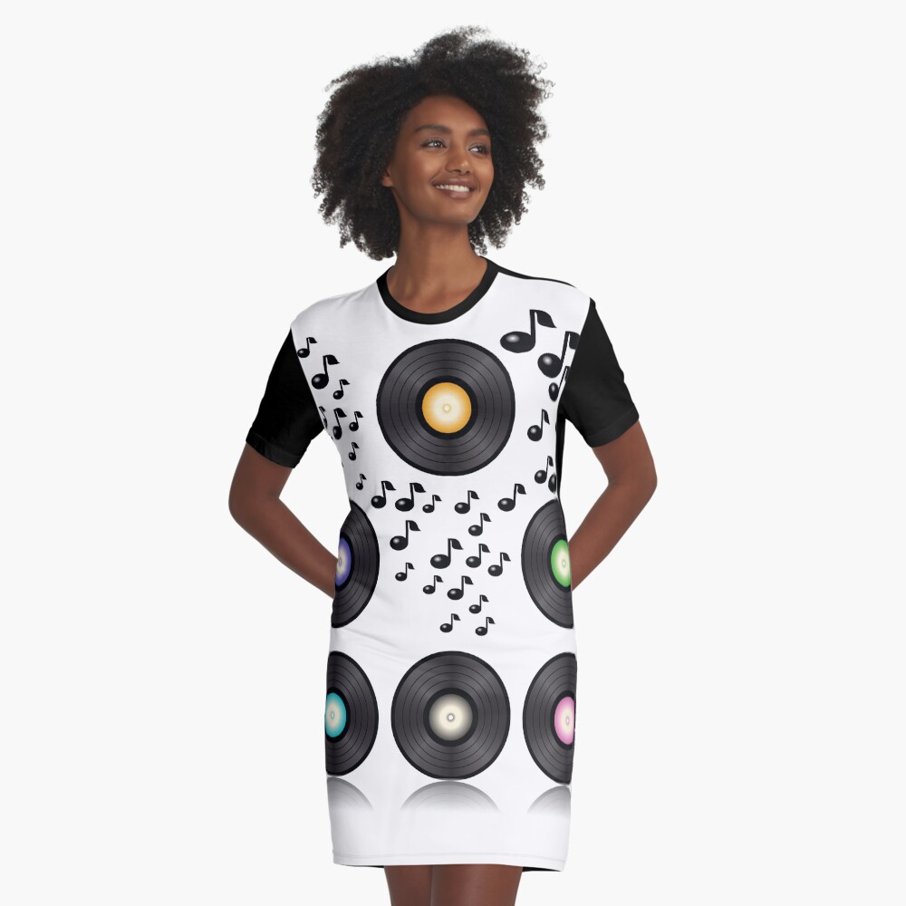 vinyl records Graphic T-Shirt Dress