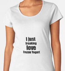 Frozen Yogurt Lover Gift I Love Dessert Funny Foodie Women's Premium T-Shirt