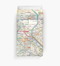 Paris Subway Map - France Duvet Cover
