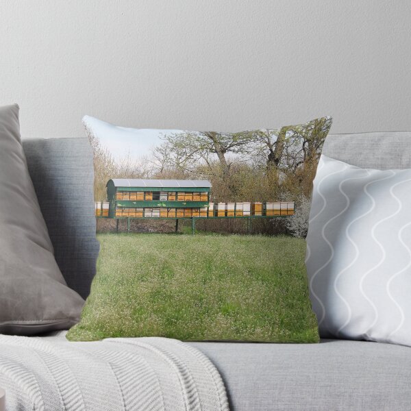 Item preview, Bee hives on green field spring season designed and sold by goceris.