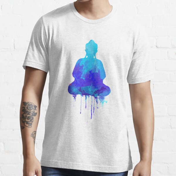 "Blue Buddha Watercolor Illustration Zen and Spiritual Design for a