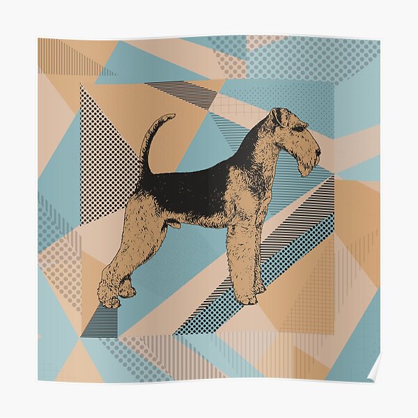 Airedale Terrier Geometric Abstract Poster